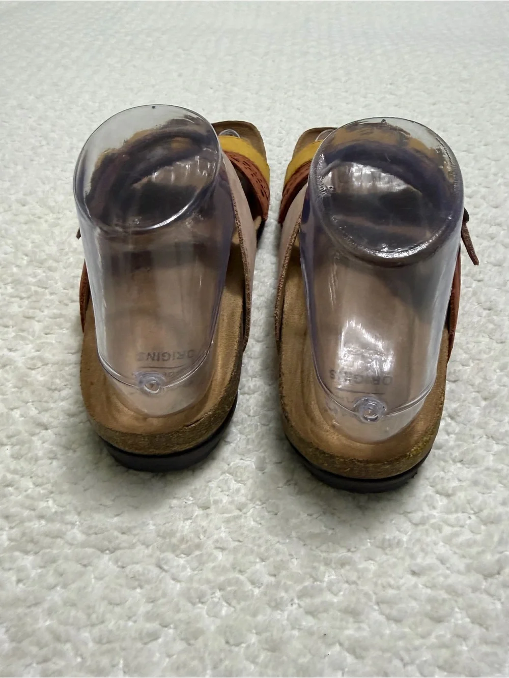 Earth Origins Orono Felix Adjustable Slide Sandals Amber Yellow Women’s Size 7